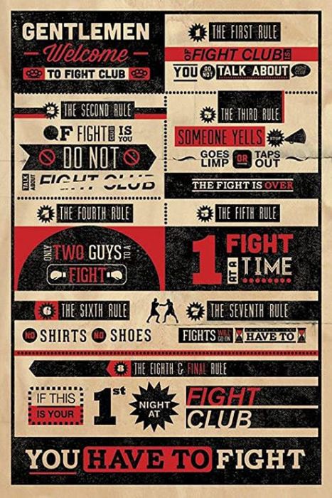 póster El club de la lucha, reglas