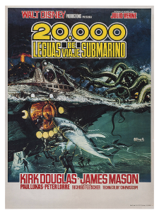Póster 20.000 leguas de viaje submarino, edición española