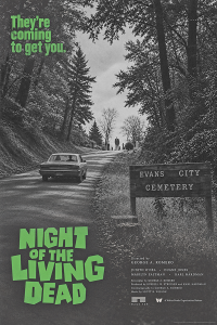 Póster La noche de los muertos vivientes, cementerio Evans