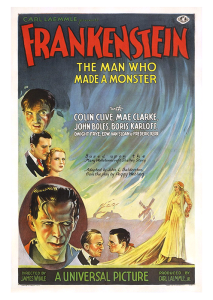 Póster El doctor Frankenstein, 1931 con personajes
