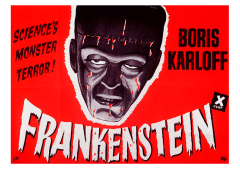 Póster El doctor Frankenstein, edición británica