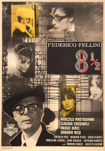 Póster Fellini, ocho y medio 8½, edición italiana