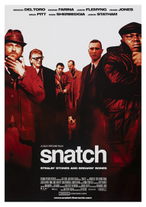 Póster Snatch. Cerdos y diamantes