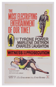 Póster Testigo de cargo, 1957
