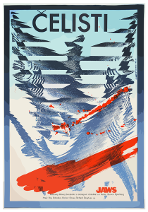 Póster Tiburón, edición checoslovaca